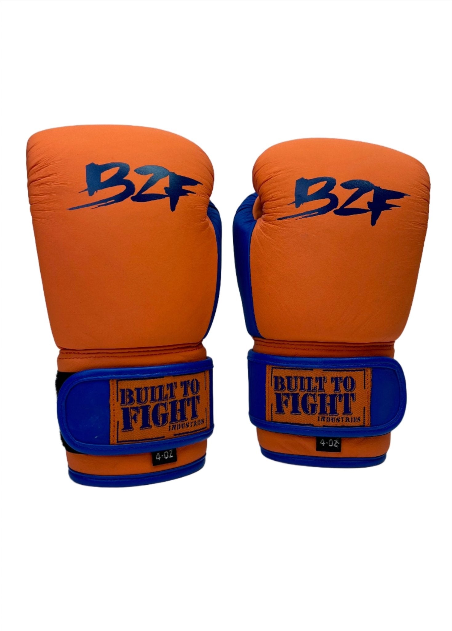 Built To Fight Thai Style Boxing Gloves orange pair front and back
